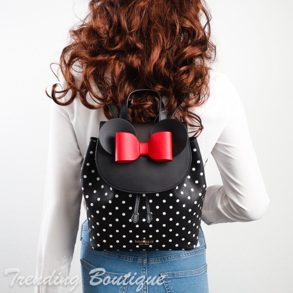 NWT Disney x Kate Spade New York Minnie Mouse Backpack in Black Multi